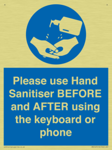Please use Hand Sanitiser BEFORE and AFTER using the keyboard or phone